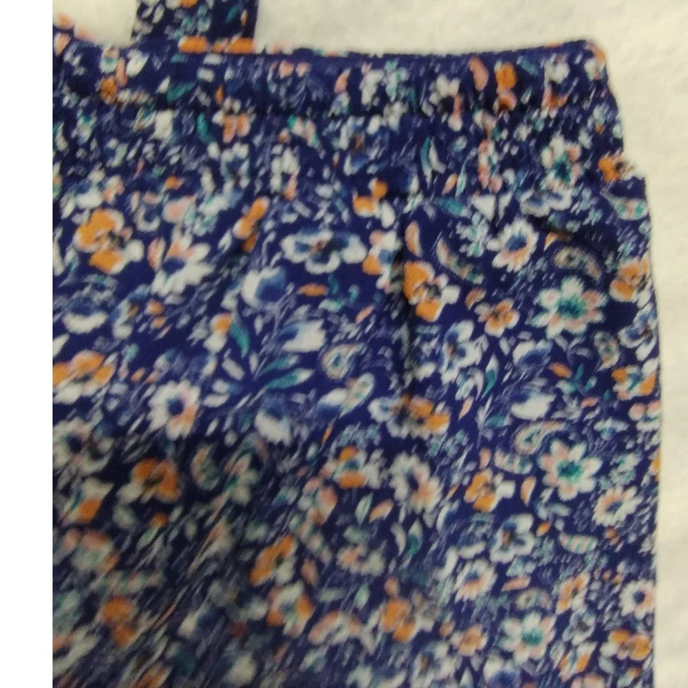 Speechless Girls 2pc‎ Blue Floral Matching Skirt Set Puff Sleeve Top Size12